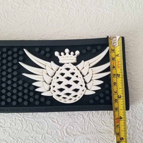 Avion Tequila Black White Rubber Spill Rail Bar Mat 21.25"x3.5" - Picture 8 of 8